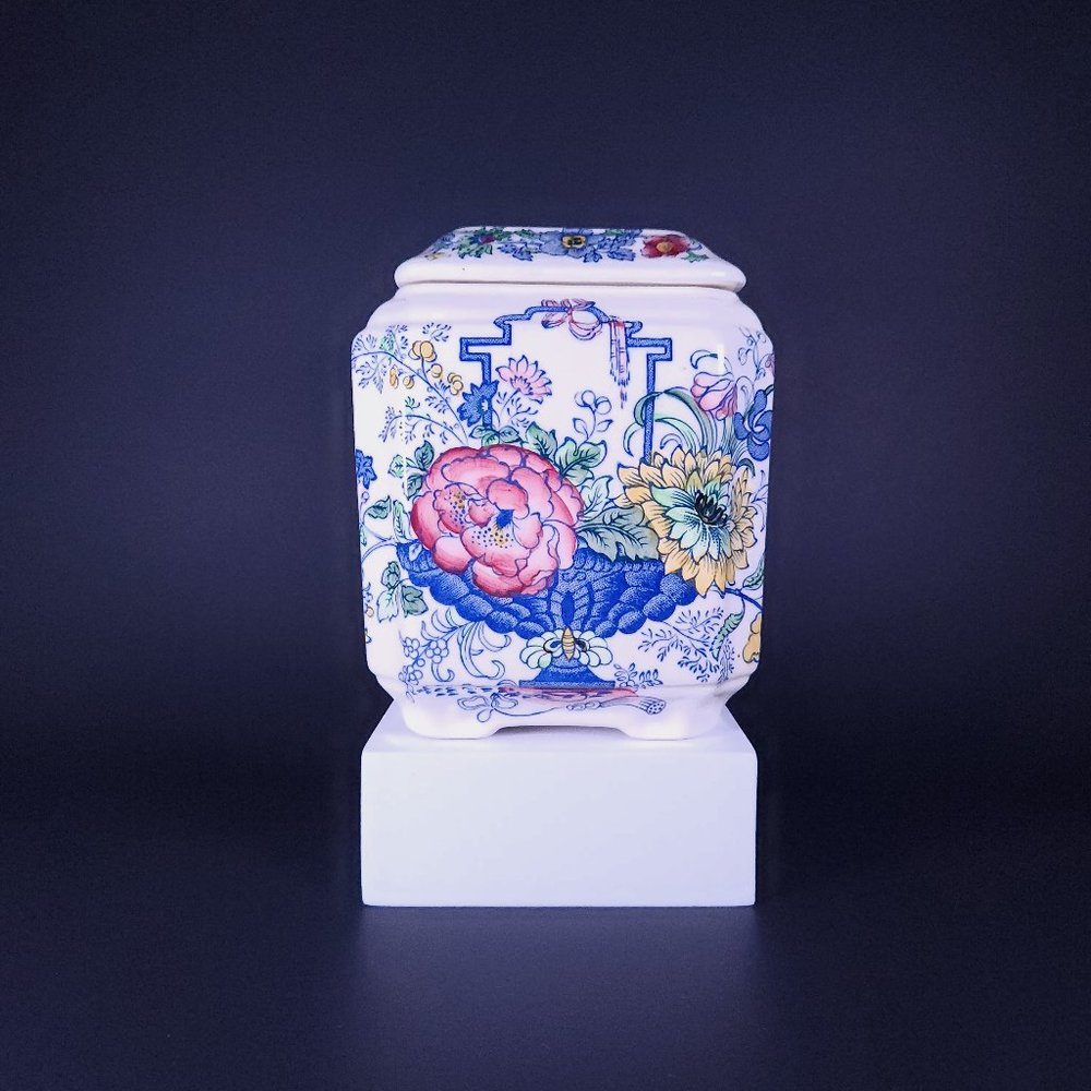 Masons Ironstone Vintage Tea Caddy Floral Design